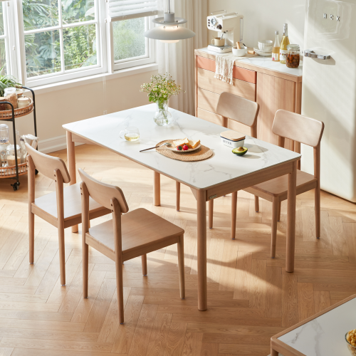 Linspire Bliss Dining Table with 4 Chairs Set 1.4m Furniture Urban Sales